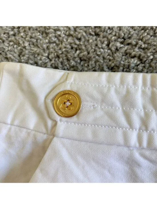 Vintage Yves Saint Laurent Women's Sz Small White High-Waist Cotton Shorts - Picture 5 of 12